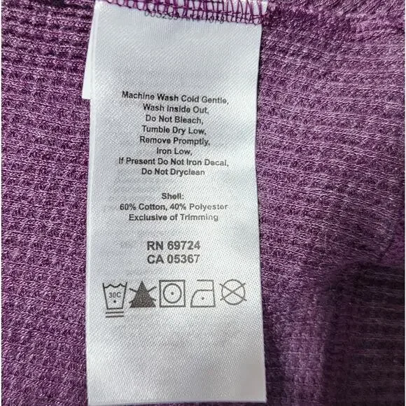 Columbia Hooded Waffle Knit Open Front Cardigan Women’s XL Purple - Picture 7 of 12